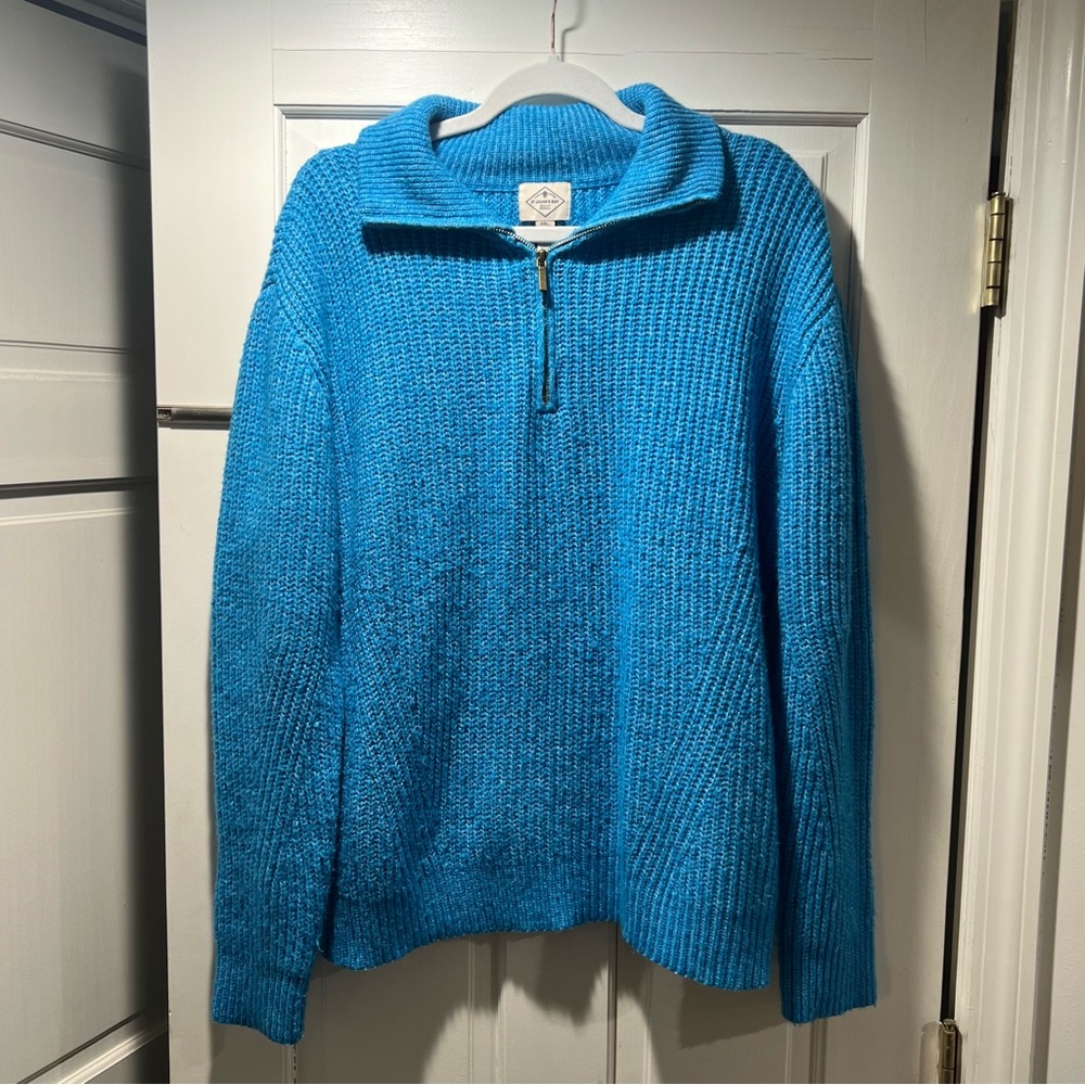 St. John’s Bay quarter zip blue knit sweater size xxl